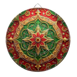 Red Green Decorative Floral Dartboard ダーツボード