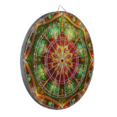 Red Green Decorative Floral Dartboard ダーツボード (正面左)