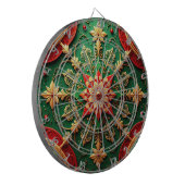 Red Green Decorative Floral Dartboard ダーツボード (正面左)