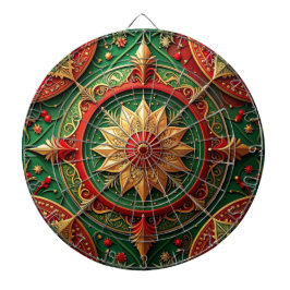 Red Green Decorative Floral Dartboard ダーツボード