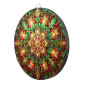 Red Green Decorative Floral Dartboard ダーツボード (正面右)