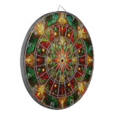 Red Green Decorative Floral Dartboard ダーツボード (正面左)
