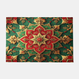 Red Green Decorative Holiday Doormat ドアマット