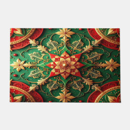 Red Green Decorative Holiday Doormat ドアマット
