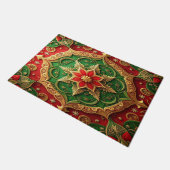 Red Green Decorative Holiday Doormat ドアマット (アングル)