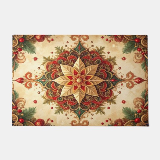 Red Green Decorative Holiday Doormat ドアマット (正面)