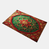 Red Green Decorative Holiday Doormat ドアマット (アングル)