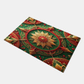 Red Green Decorative Holiday Doormat ドアマット (アングル)