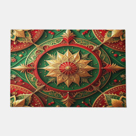 Red Green Decorative Holiday Doormat ドアマット