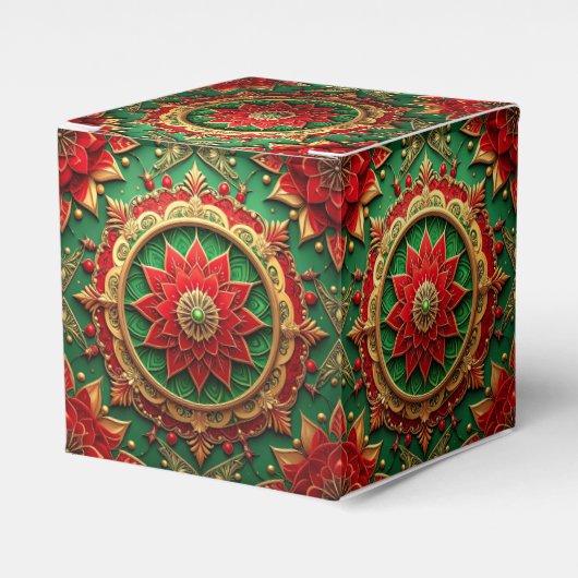 Red Green Decorative Holiday Favor Box フェイバーボックス (正面サイド)