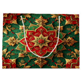 Red Green Decorative Holiday Gift Bag ラージペーパーバッグ (裏面)