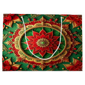 Red Green Decorative Holiday Gift Bag ラージペーパーバッグ (裏面)