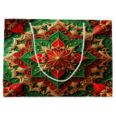 Red Green Decorative Holiday Gift Bag ラージペーパーバッグ (裏面)