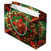 Red Green Decorative Holiday Gift Bag ラージペーパーバッグ (裏面アングル)