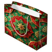 Red Green Decorative Holiday Gift Bag ラージペーパーバッグ (裏面アングル)