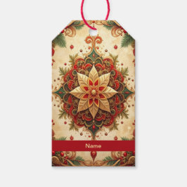 Red Green Decorative Holiday Gift Tag ギフトタグ