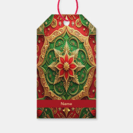 Red Green Decorative Holiday Gift Tag ギフトタグ
