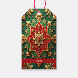Red Green Decorative Holiday Gift Tag ギフトタグ