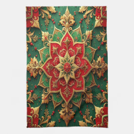 Red Green Decorative Holiday Kitchen Towel キッチンタオル