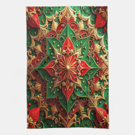 Red Green Decorative Holiday Kitchen Towel キッチンタオル
