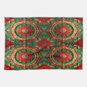 Red Green Decorative Holiday Kitchen Towel キッチンタオル (横)