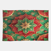 Red Green Decorative Holiday Kitchen Towel キッチンタオル (横)