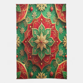 Red Green Decorative Holiday Kitchen Towel キッチンタオル