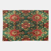 Red Green Decorative Holiday Kitchen Towel キッチンタオル (横)
