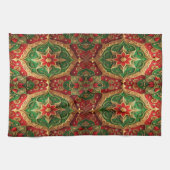 Red Green Decorative Holiday Kitchen Towel キッチンタオル (横)