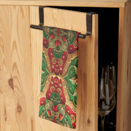 Red Green Decorative Holiday Kitchen Towel キッチンタオル