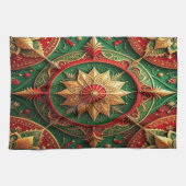 Red Green Decorative Holiday Kitchen Towel キッチンタオル (横)