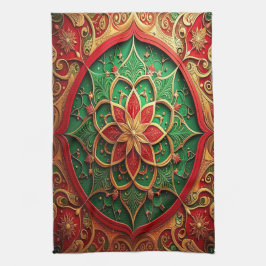 Red Green Decorative Holiday Kitchen Towel キッチンタオル