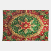 Red Green Decorative Holiday Kitchen Towel キッチンタオル (横)