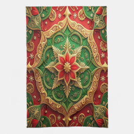Red Green Decorative Holiday Kitchen Towel キッチンタオル