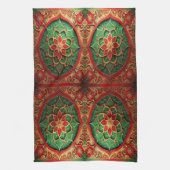 Red Green Decorative Holiday Kitchen Towel キッチンタオル (縦)