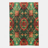 Red Green Decorative Holiday Kitchen Towel キッチンタオル (縦)