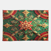 Red Green Decorative Holiday Kitchen Towel キッチンタオル (横)