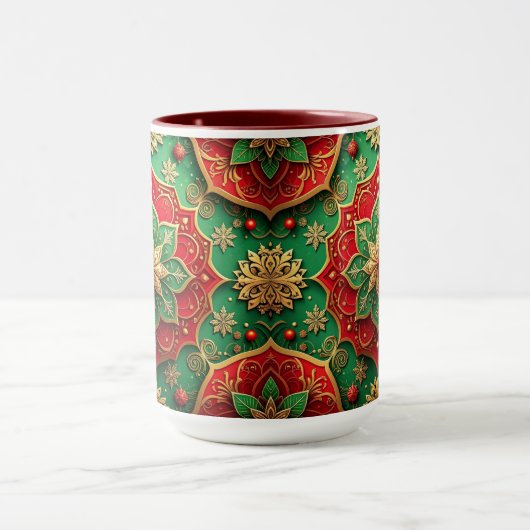 Red Green Decorative Holiday Mug マグカップ (中央)