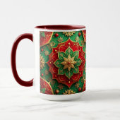 Red Green Decorative Holiday Mug マグカップ (左)