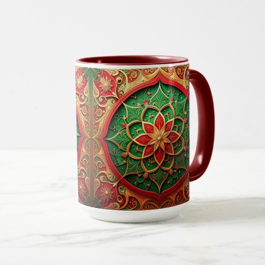 Red Green Decorative Holiday Mug マグカップ (正面右)