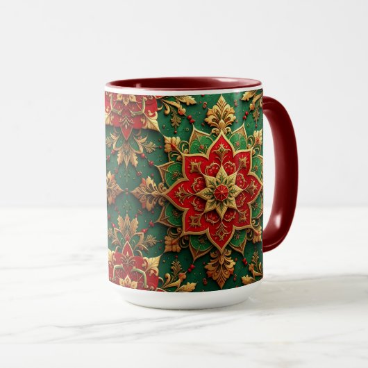 Red Green Decorative Holiday Mug マグカップ (正面右)