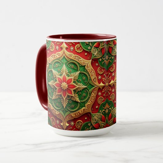 Red Green Decorative Holiday Mug マグカップ (正面左)