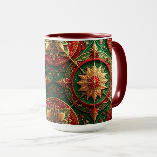 Red Green Decorative Holiday Mug マグカップ (正面右)