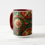 Red Green Decorative Holiday Mug マグカップ (正面左)