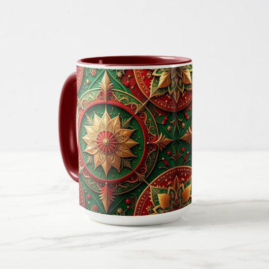 Red Green Decorative Holiday Mug マグカップ (正面左)