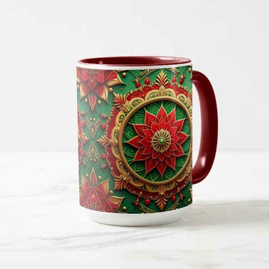 Red Green Decorative Holiday Mug マグカップ (正面右)