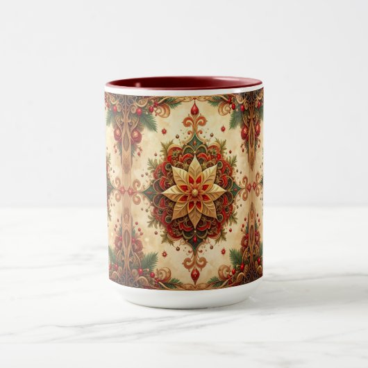 Red Green Decorative Holiday Mug マグカップ (中央)