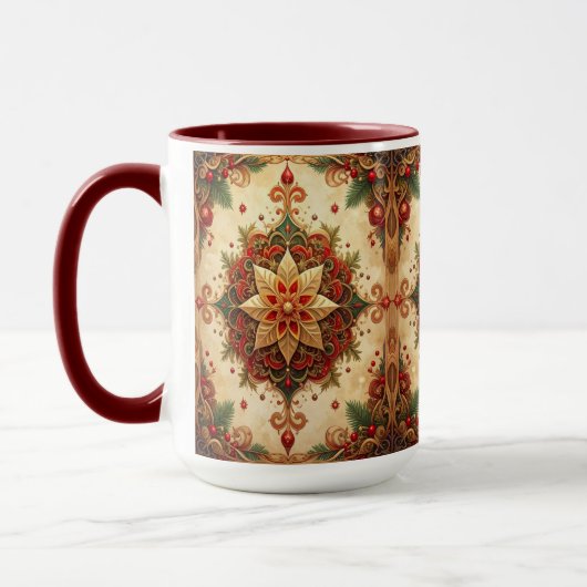 Red Green Decorative Holiday Mug マグカップ (左)