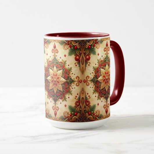 Red Green Decorative Holiday Mug マグカップ (正面右)
