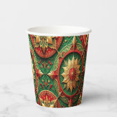 Red Green Decorative Holiday Paper Cups 紙コップ (裏面)